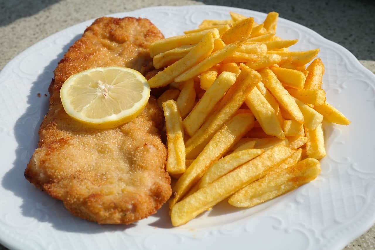 schnipo, schnitzel with fries, schnitzel